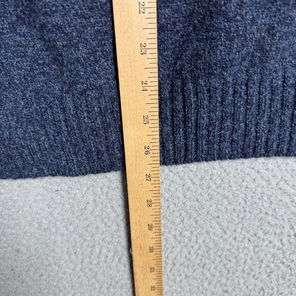 J Crew Sweater Mens Size Large Marled Indigo 1/2 Zip High Neck 100% Lambswool - Picture 7 of 12